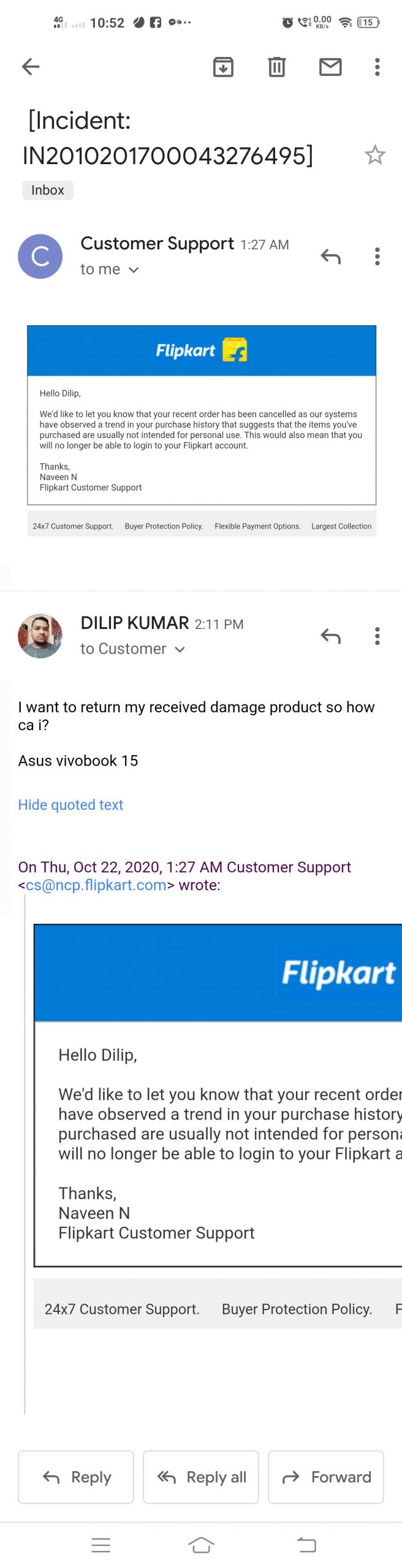 Received Defective laptop